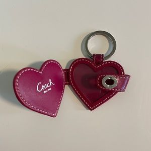 Coach patent leather heart photo keychain